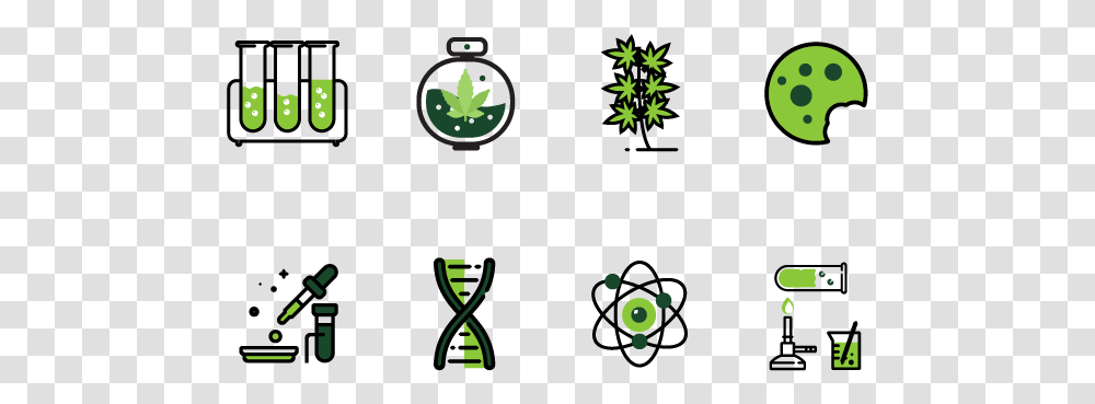 Cannabis Testing Icons Laboratory Marijuana Green Testing Cannabis Icons, Alphabet, Plant, Clock Tower Transparent Png