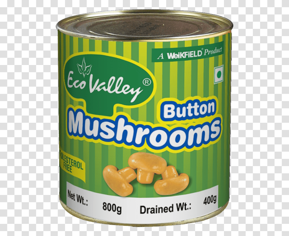 Canned Button Mushroom Tin, Canned Goods, Aluminium, Food, Snack Transparent Png