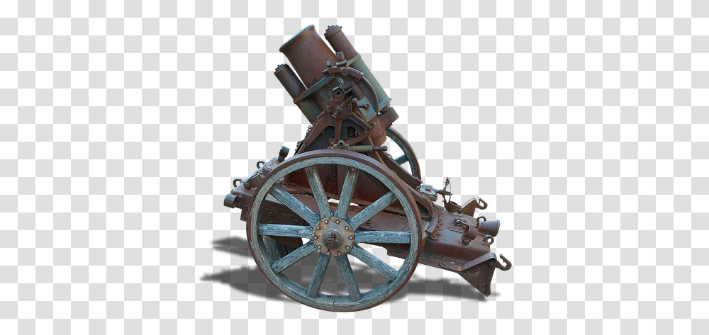 Cannon Old Isolated Cannon, Weapon, Weaponry, Wheel, Machine Transparent Png