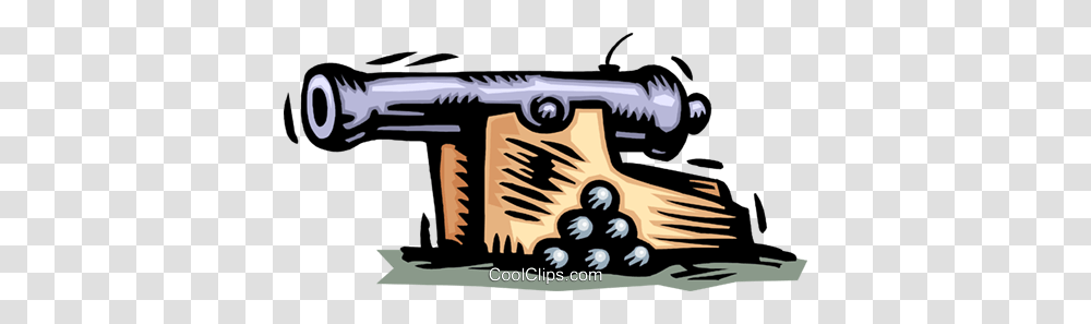 Cannon With Stack Of Cannon Balls Royalty Free Vector Clip Art, Weapon, Gun, Mansion, Building Transparent Png