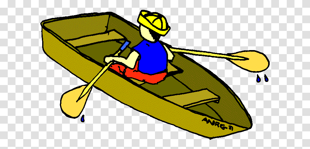 Canoe Paddle Clipart Cartoon Rowing Boat Clipart, Vehicle, Transportation, Kayak, Rowboat Transparent Png