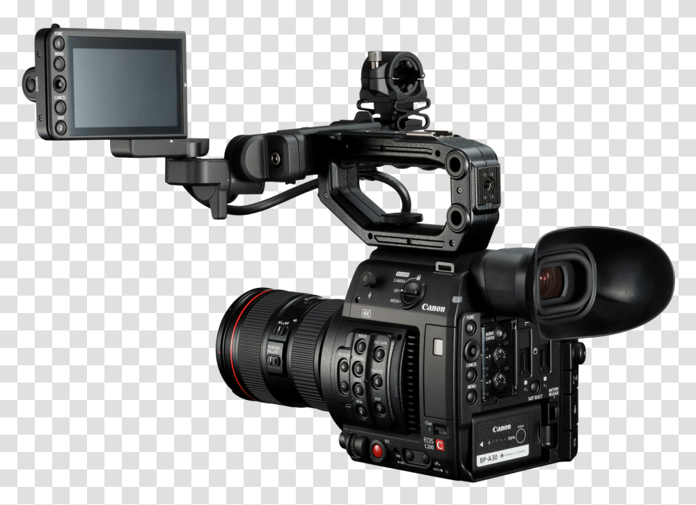 Canon C200 4k Internal Raw Cinema Camera Canon Eos C, Electronics, Video Camera, Digital Camera, LCD Screen Transparent Png