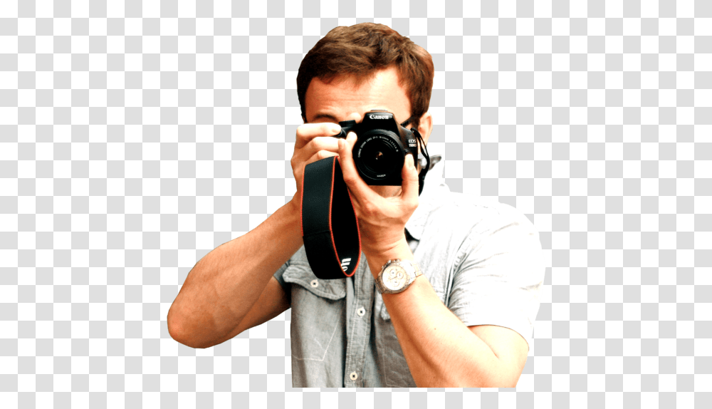 Canon Camera With Man, Person, Human, Electronics, Photography Transparent Png