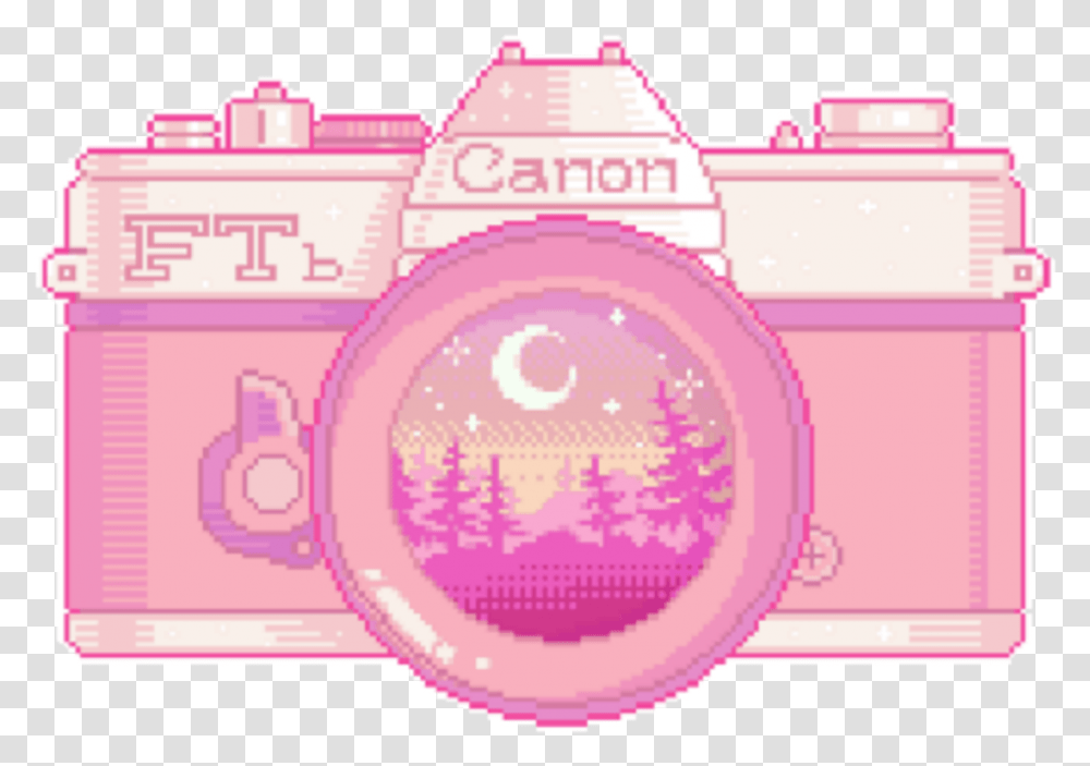 Canon Kawaii Cute Pixel Sticker By Yuozukie Mirrorless Camera, Alarm Clock, Electronics, Analog Clock Transparent Png