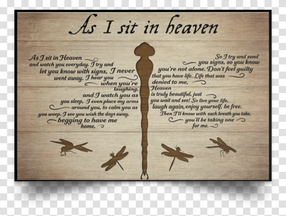 Canvas Dragonfly As I Sit In Heaven, Bird, Handwriting, Calligraphy Transparent Png