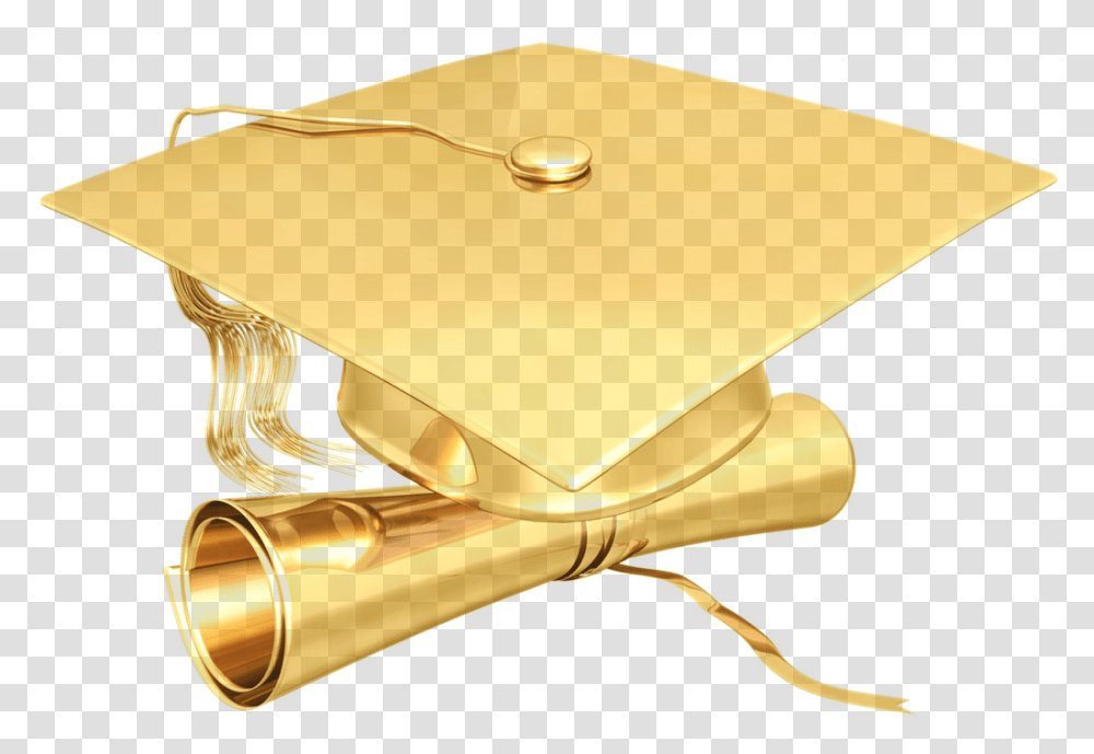 Cap And Diploma Images Gold Graduation Cap, Lighting, Electronics, Hardware, Computer Hardware Transparent Png