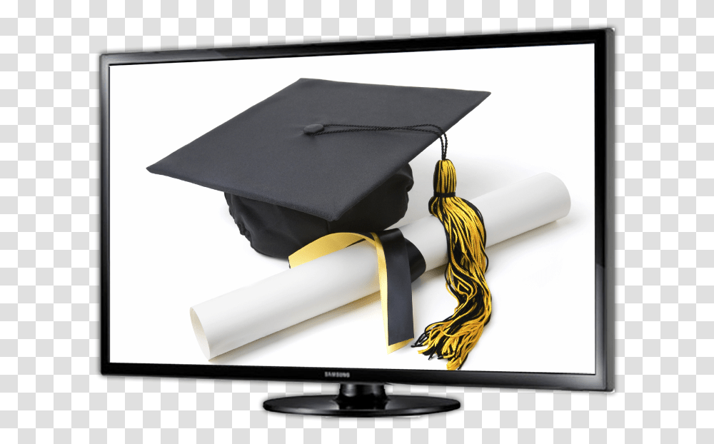 Cap Gown And Diploma, Graduation, Monitor, Screen, Electronics Transparent Png