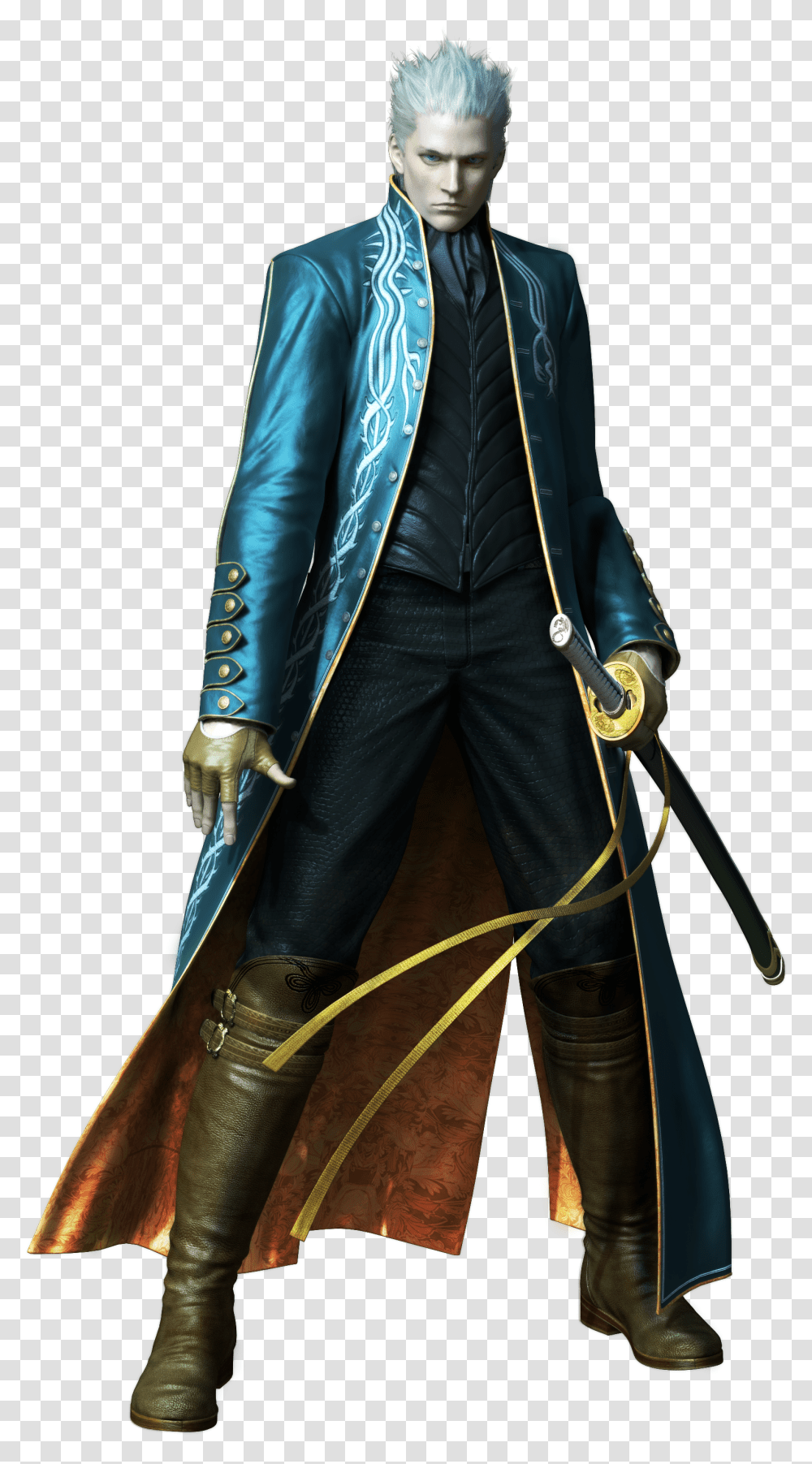 Capcom Database Vergil Devil May Cry, Overcoat, Person, Suit Transparent Png
