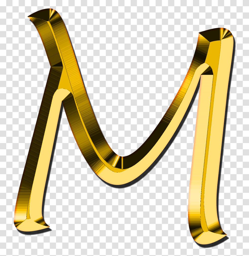 Capital Letter M Gold Letter M, Axe, Text, Label, Word Transparent Png