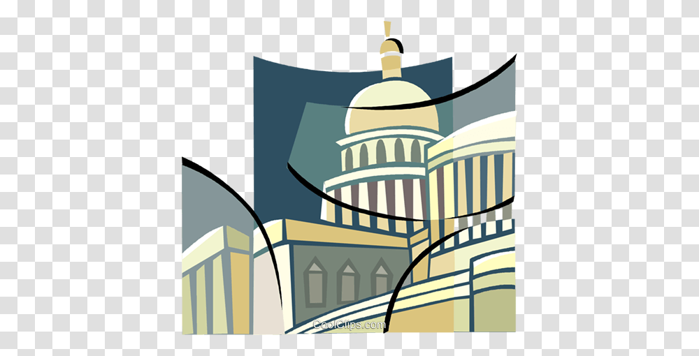 Capitol Building Symbol Royalty Free Vector Clip Art Illustration, Advertisement, Poster, Architecture, Drawing Transparent Png