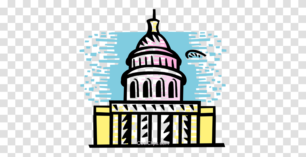 Capitols Royalty Free Vector Clip Art Illustration, Building, Architecture, Dome, Tower Transparent Png