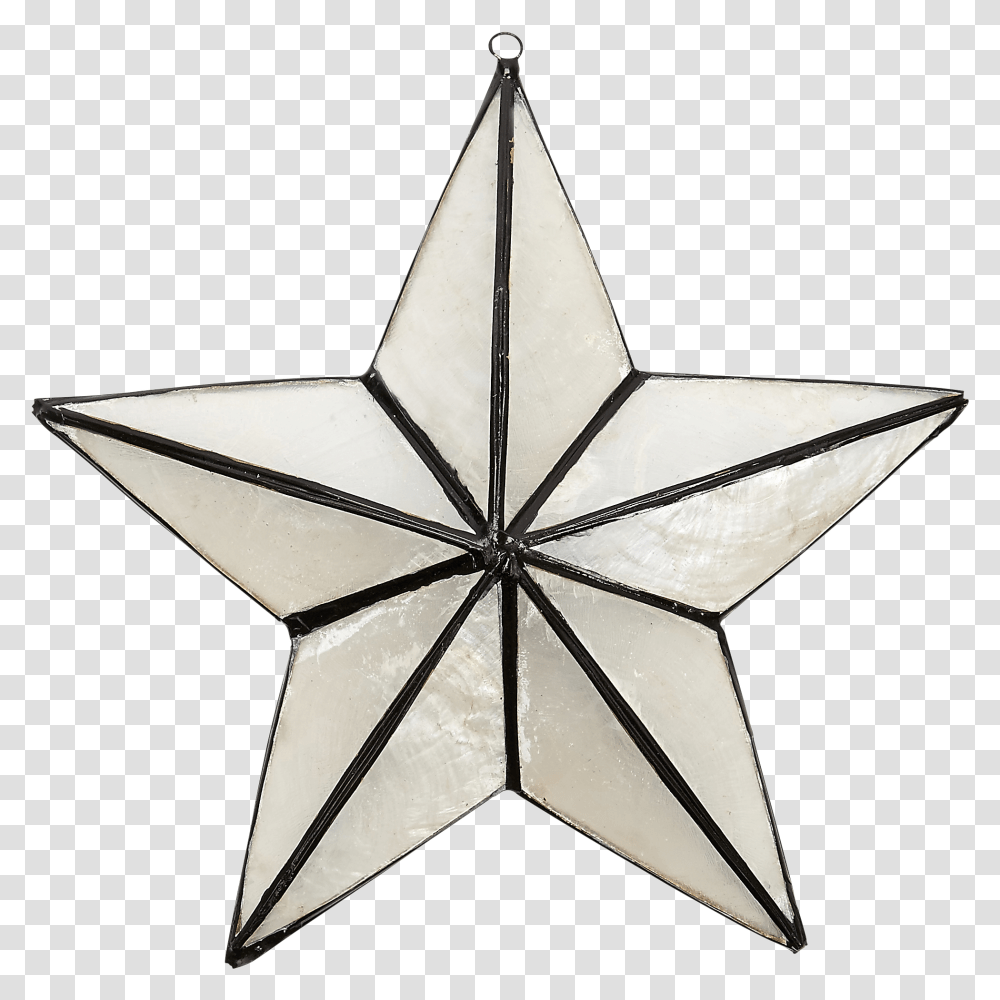 Capiz 3d Star In White & Black Ornament 624, Symbol, Star Symbol, Brick Transparent Png