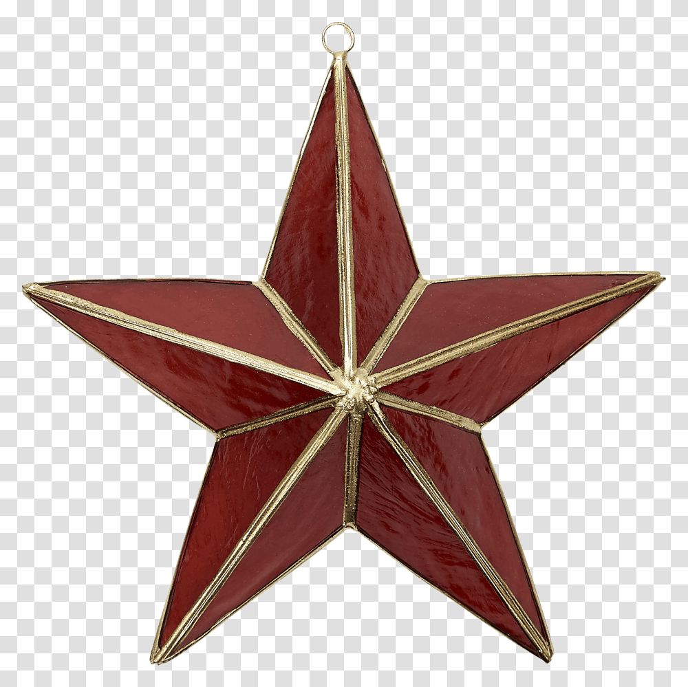 Capiz 3d Star Ornament In Red Amp Gold Eastern Standard, Star Symbol Transparent Png