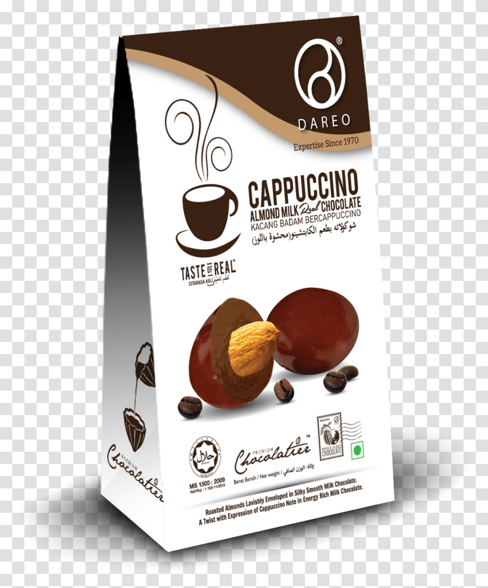 Cappuccino Almond Milk Real Chocolate 60g Chocolate, Dessert, Food, Hot Chocolate, Cup Transparent Png