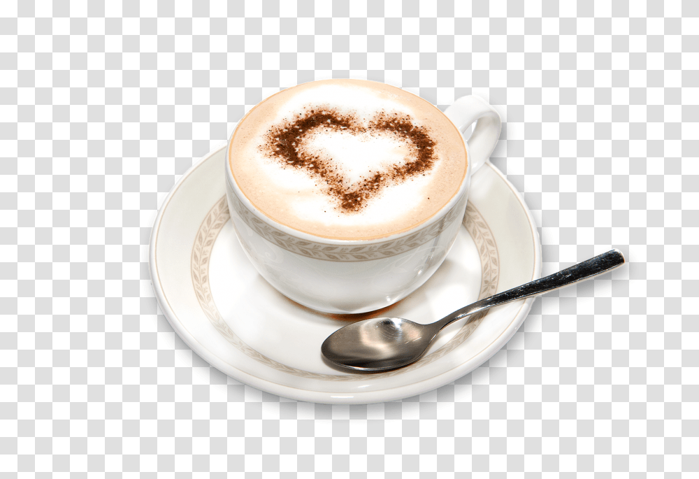 Cappuccino Download Image With Capuchino, Spoon, Cutlery, Coffee Cup, Saucer Transparent Png