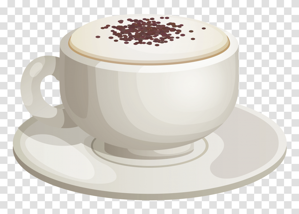 Cappuccino, Drink, Coffee Cup, Saucer, Pottery Transparent Png