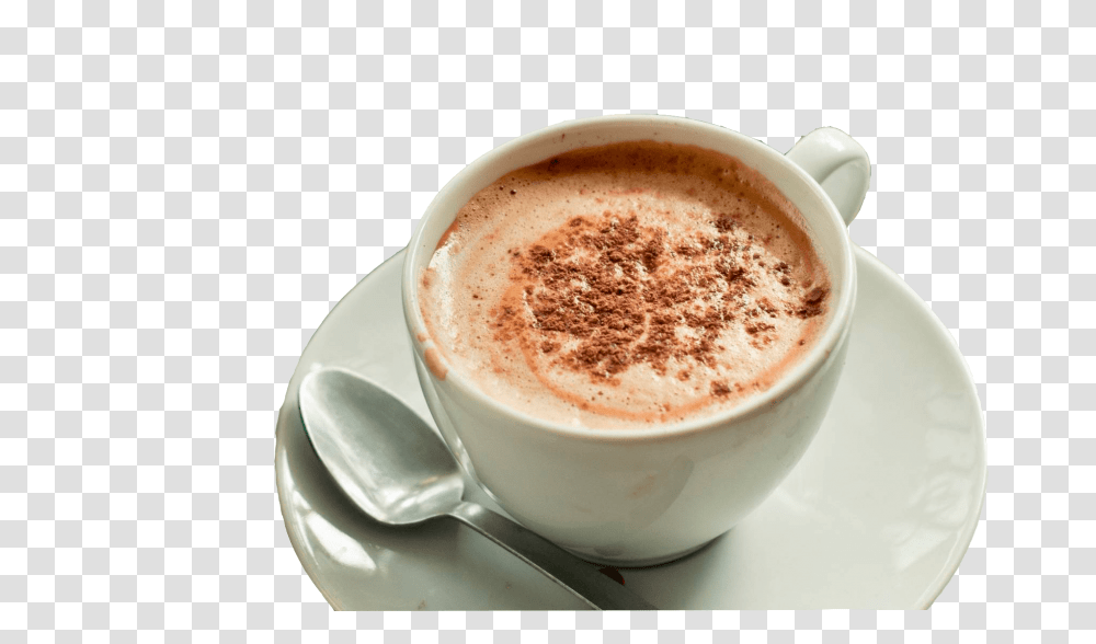 Cappuccino, Drink, Coffee Cup, Spoon, Cutlery Transparent Png