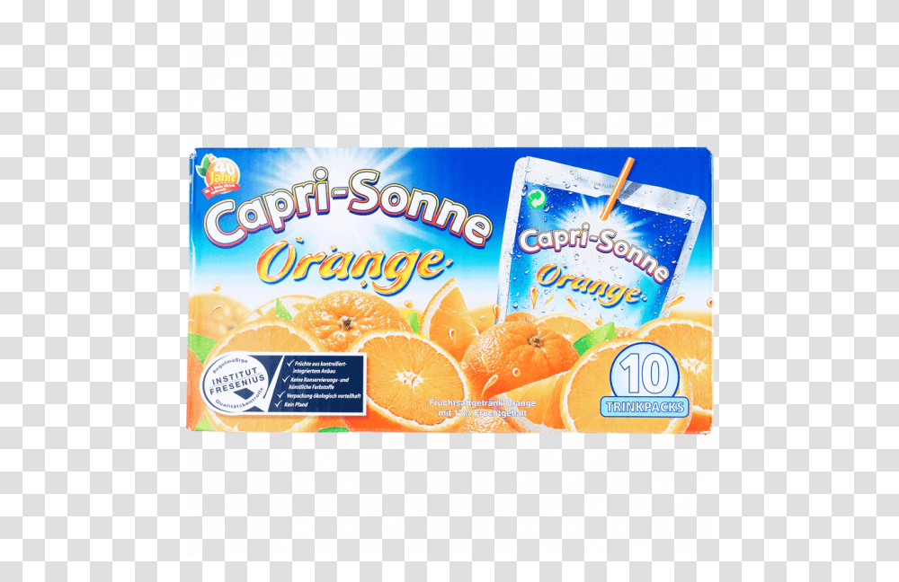 Capri Sonne Orange 10pc Valencia Orange, Juice, Beverage, Drink, Orange Juice Transparent Png
