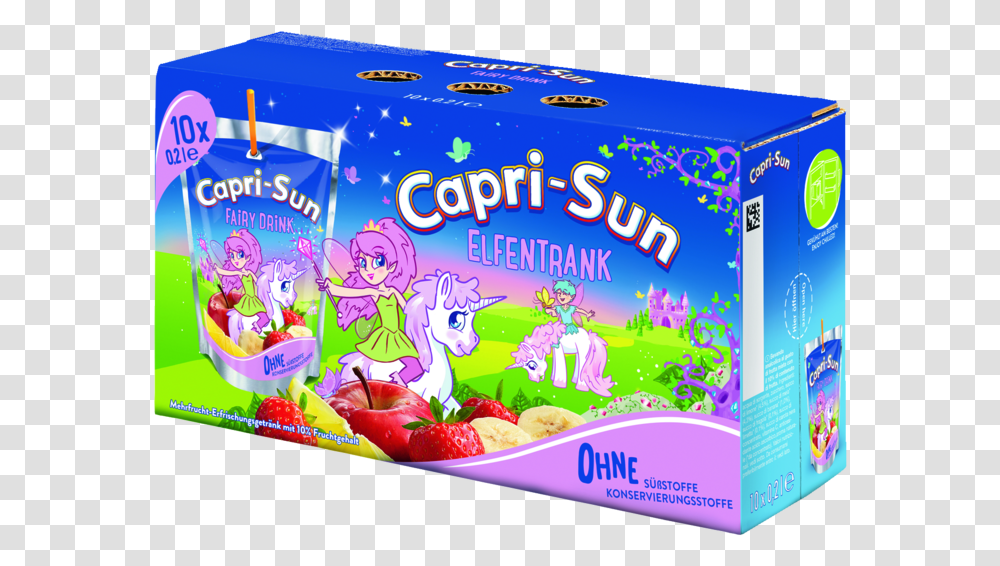 Capri Sun Elfentrank Fairy Drink Capri Sun Orange, Label, Food, Dvd Transparent Png