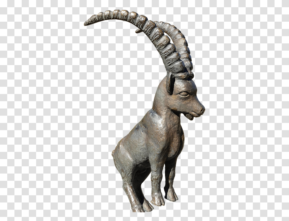 Capricorn Bronze Statue Animal Figure Metal Bronze Goat Statue, Figurine, Sculpture, Horse Transparent Png