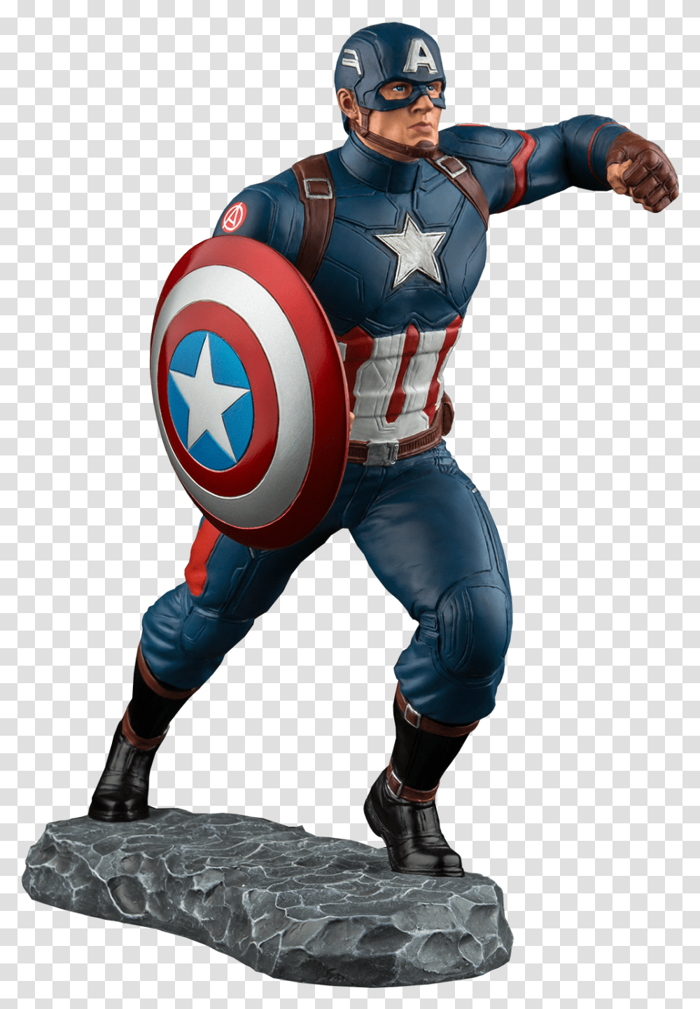 Captain America 1 6 Statue, Helmet, Apparel, Person Transparent Png