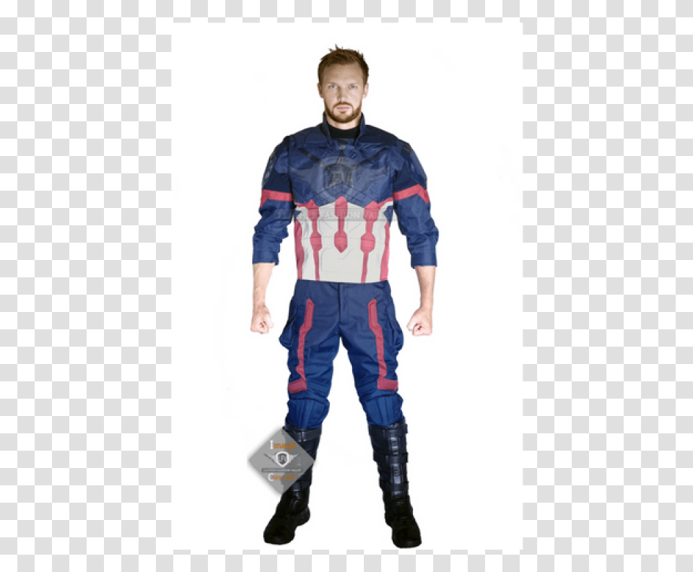 Captain America Avengers Infinity War Cordura Costumes Capitan America Infinity War Costume Xxxl, Person, Toy, Coat Transparent Png