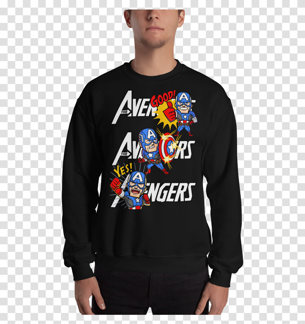 Captain America Cartoon Long Sleeved T Shirt, Apparel, Sweatshirt, Sweater Transparent Png