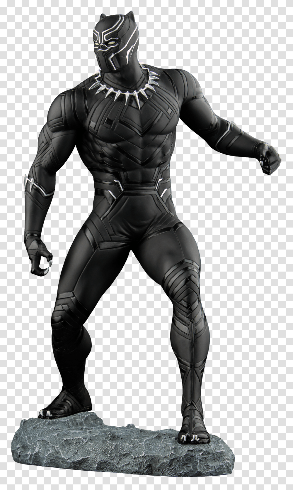 Captain America Civil War Statue Black Panther Scale, Person, Helmet, Batman Transparent Png