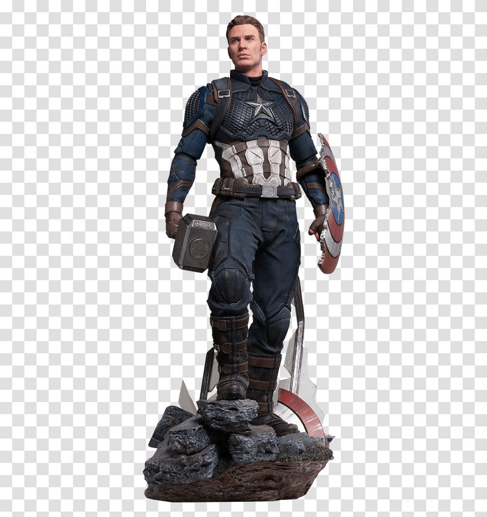 Captain America Endgame Iron Studios, Person, Costume, Armor Transparent Png