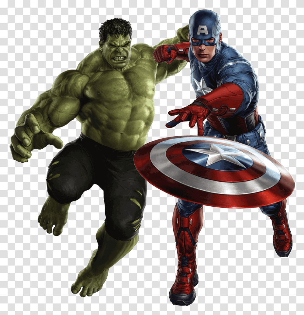 Captain America Hulk Captain America, Person, Human, Duel, Costume Transparent Png