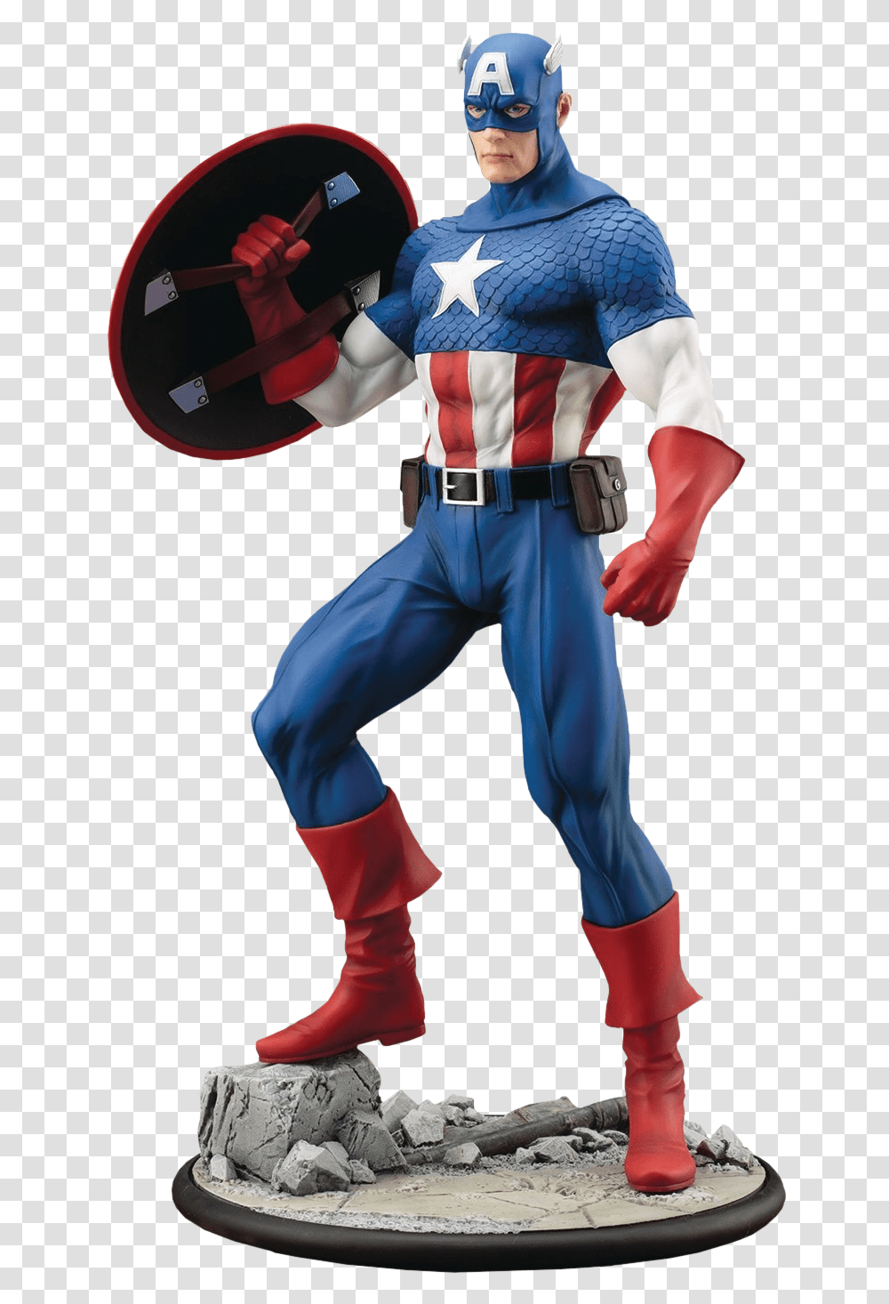 Captain America Modern Mythology 16th Scale Artfx Captain America Modern Comics, Costume, Person, Ninja, Performer Transparent Png