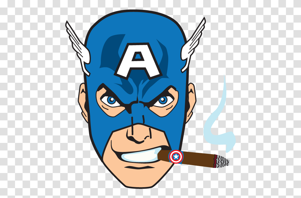 Captain America Smoking Cigars Clipart Download Cartoon, Face, Poster, Advertisement Transparent Png
