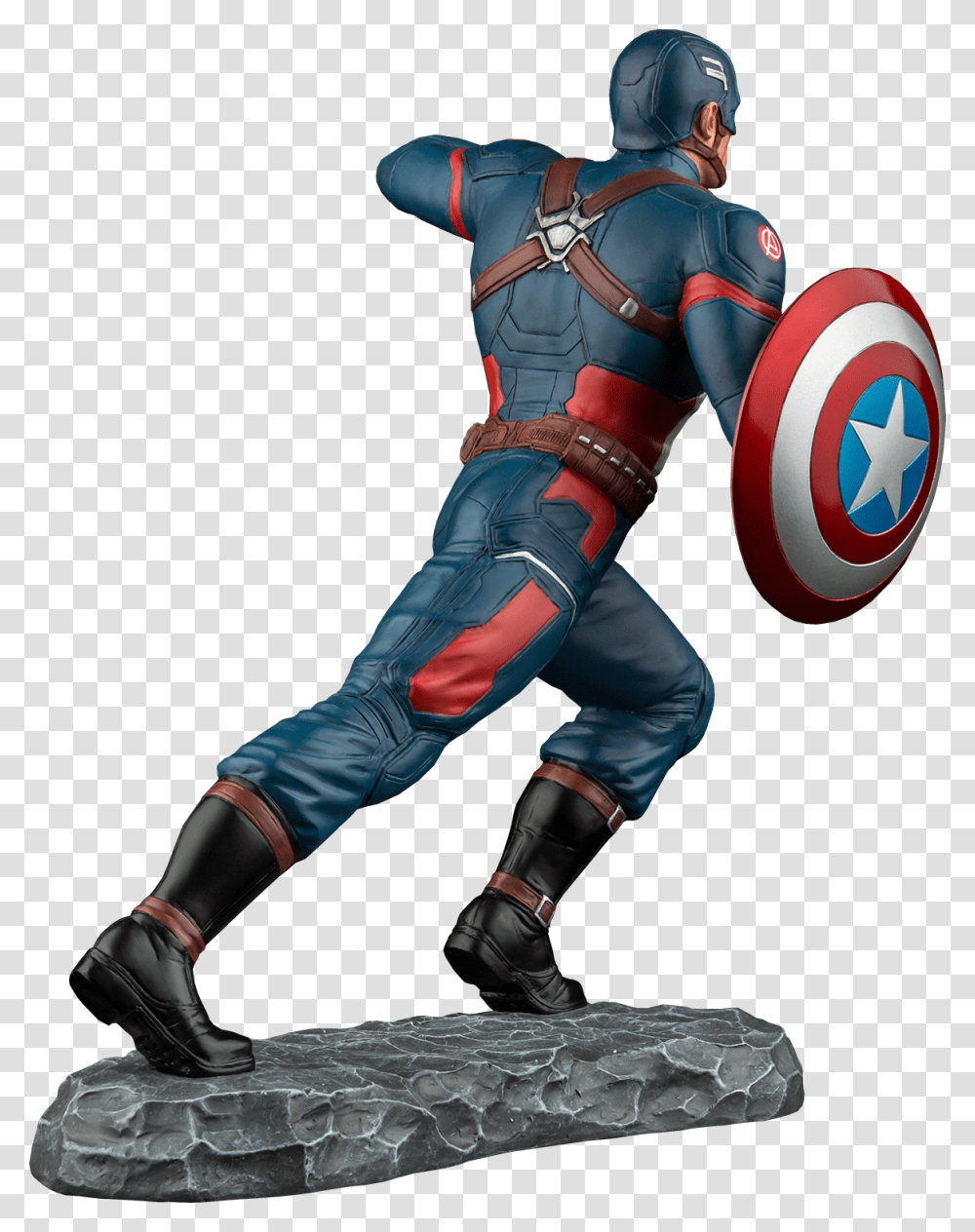 Captain America Statue Action Figure Statue Figure Captain America, Person, Costume, Helmet Transparent Png