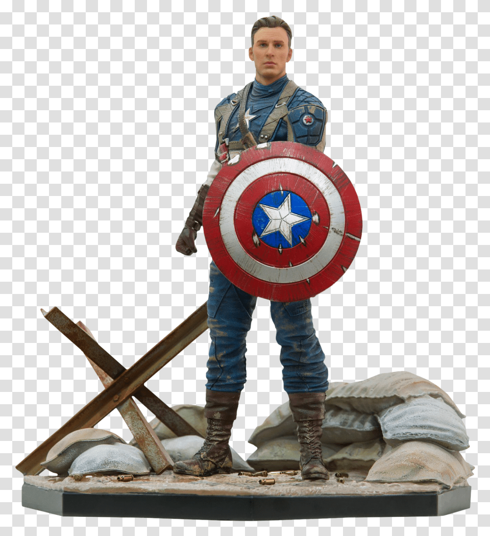 Captain America The First Avenger Iron Studios, Armor, Person, Human, Shield Transparent Png
