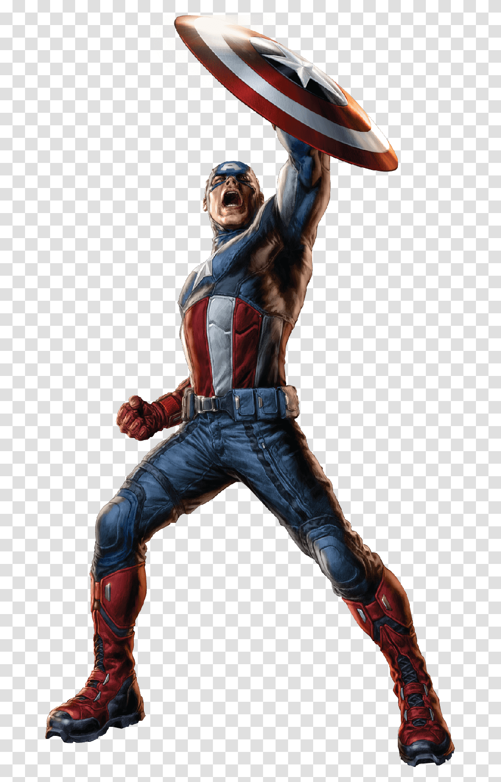 Captain America With Shield, Ninja, Person, Costume Transparent Png