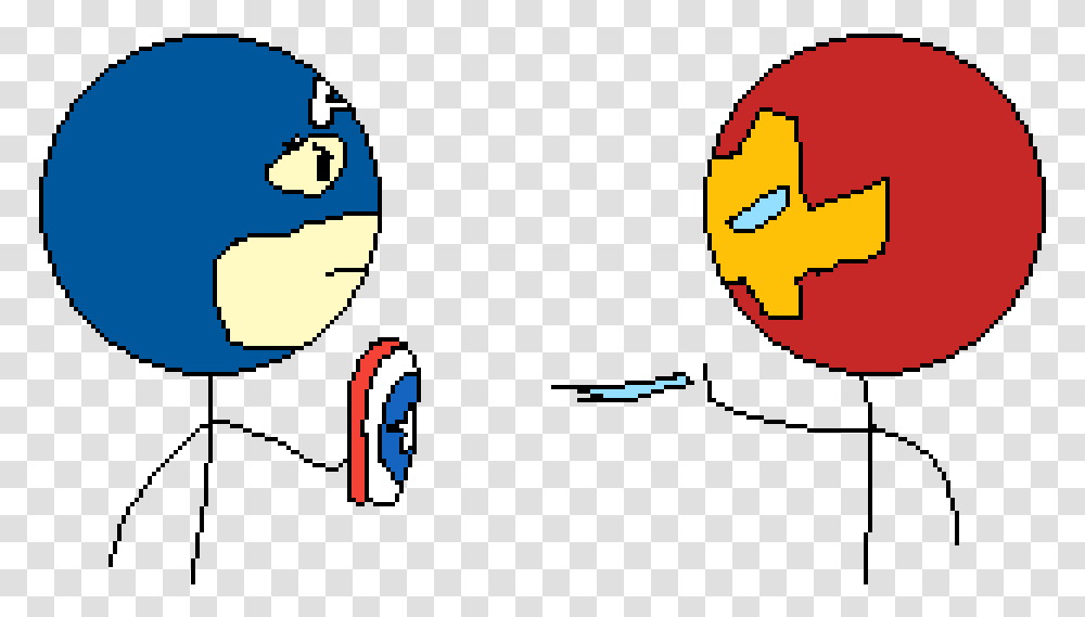 Captain American Civil War But With Stickfigures Clipart Cartoon, Angry Birds, Pac Man Transparent Png