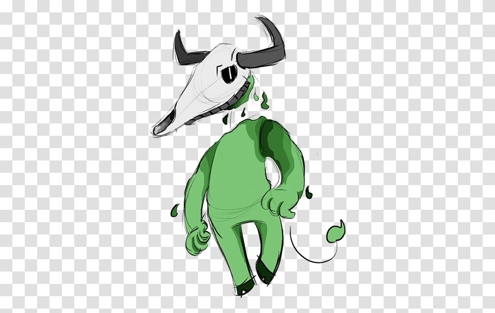 Captain Cookie Request To Draw A Mialcsem With A Bullcow Skull, Green, Animal, Apparel Transparent Png