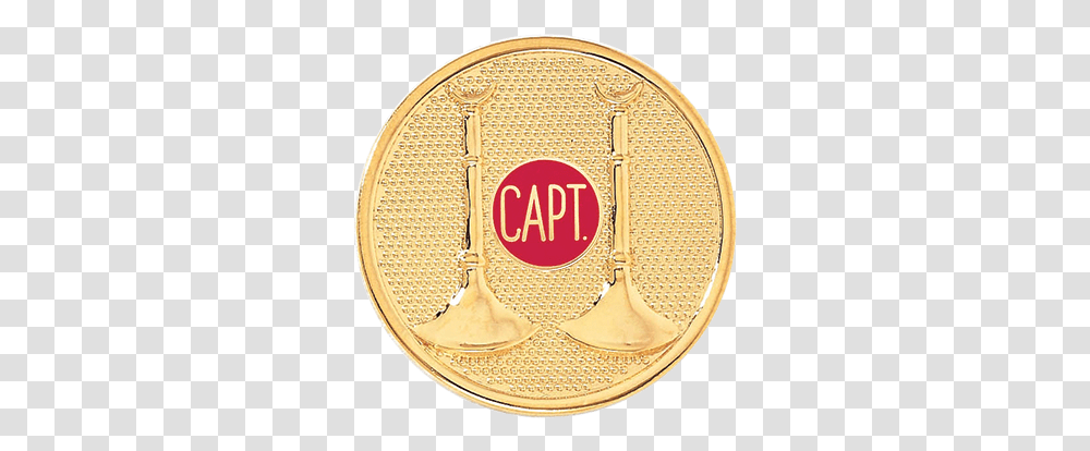 Captain Hat Badge With Two Vertical Horns Solid, Gold, Trophy, Coin, Money Transparent Png