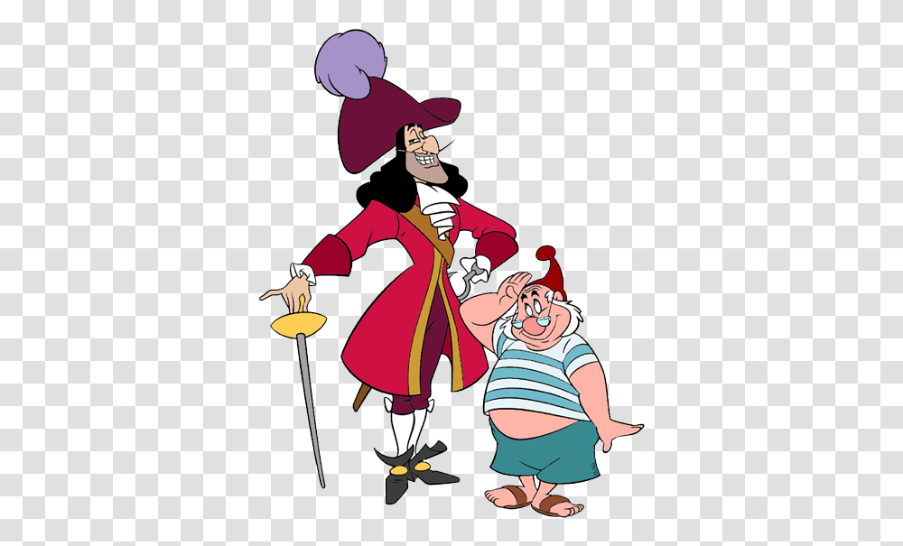 Captain Hook Smee And Crocodile Clip Art Disney Clip Art Galore, Person, People, Drawing Transparent Png