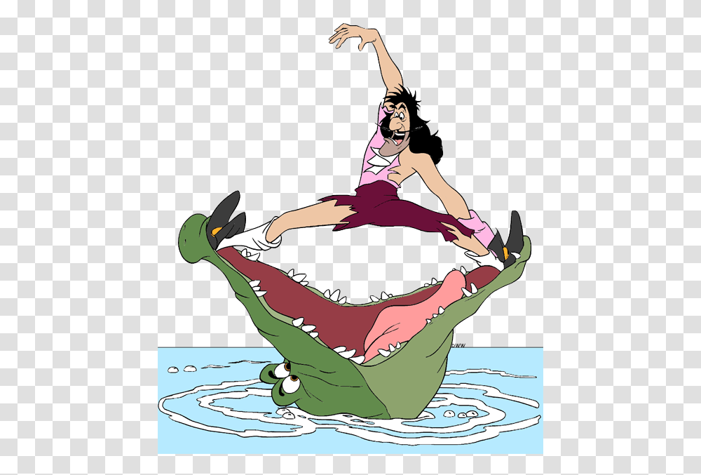 Captain Hook Smee And Crocodile Clip Art Disney Clip Art Galore, Person, Leisure Activities, Dance Transparent Png