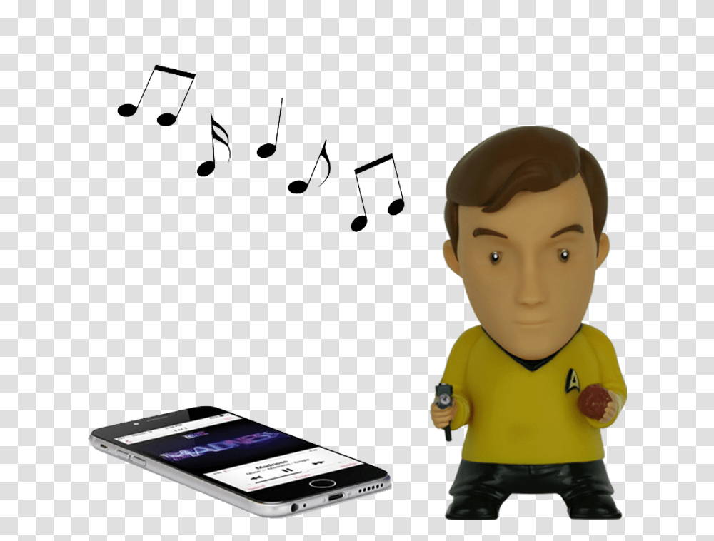 Captain Kirk Bluetooth Figure Speaker With Sound Effects Loudspeaker, Electronics, Mobile Phone, Cell Phone, Person Transparent Png