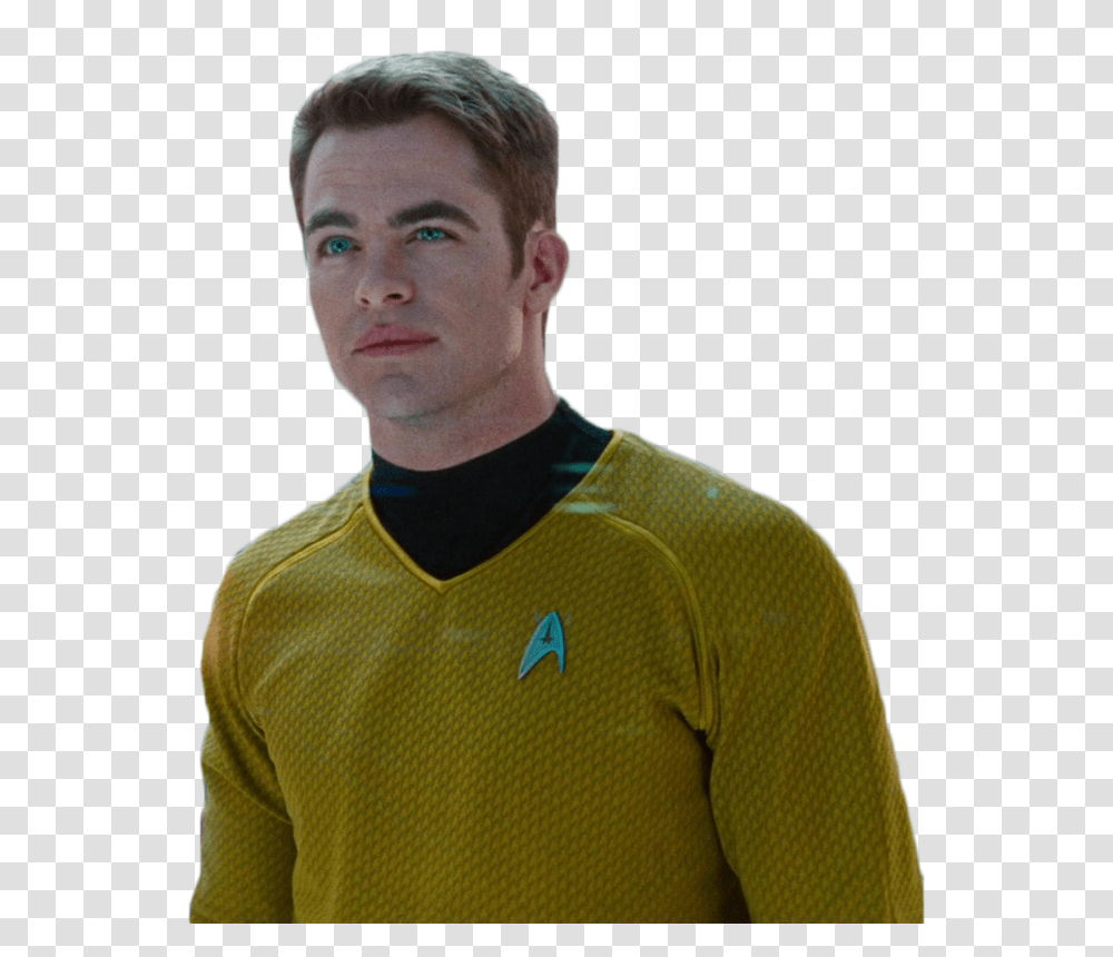Captain Kirk Chris Pine, Apparel, Sleeve, Person Transparent Png