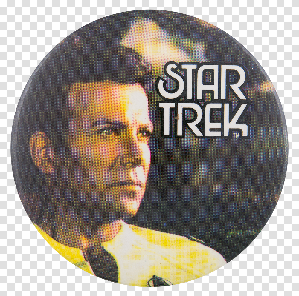 Captain Kirk Yellow Shirt Star Trek Entertainment Button Album Cover, Disk, Person, Human, Dvd Transparent Png