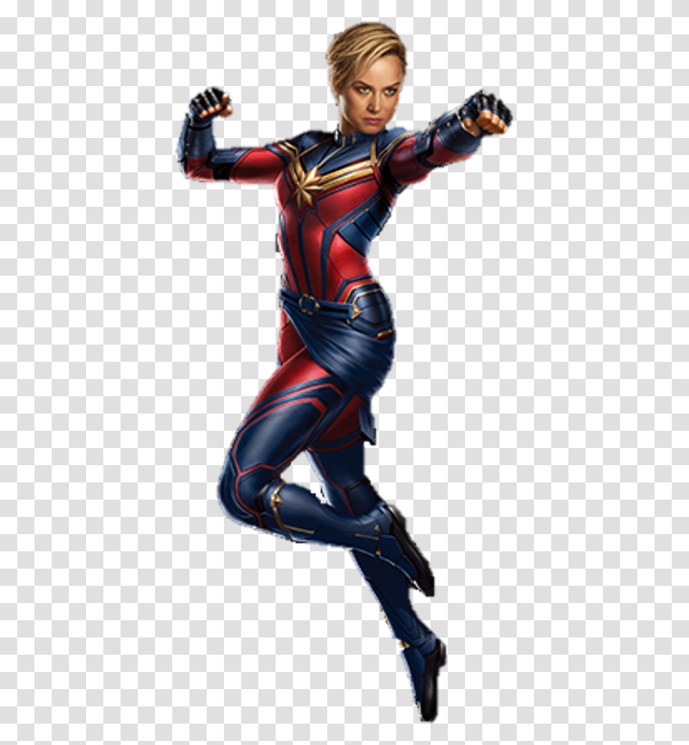 Captain Marvel Endgame Costume, Person, Female, Spandex Transparent Png