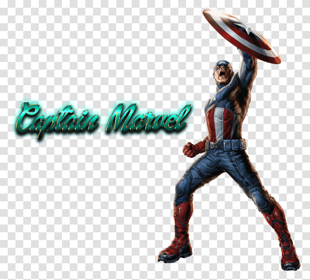 Captain Marvel Free Desktop Background Captain America Holding Up Shield, Person, People, Frisbee Transparent Png