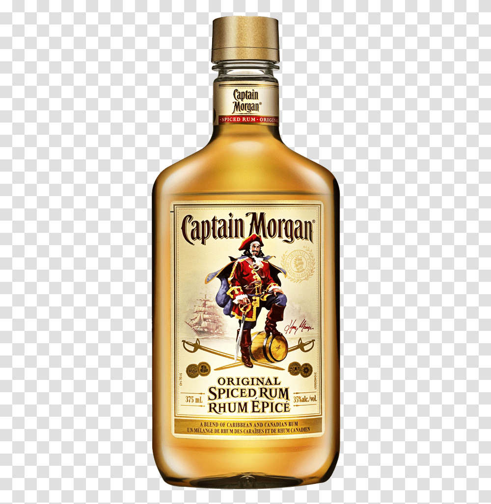 Captain Morgan Original Spiced Rum 375 Ml Captain Morgan Original Spiced Gold, Liquor, Alcohol, Beverage, Drink Transparent Png