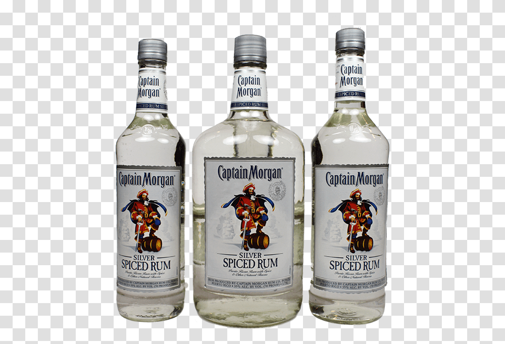 Captain Morgan Silver Spiced Rum, Liquor, Alcohol, Beverage, Drink Transparent Png