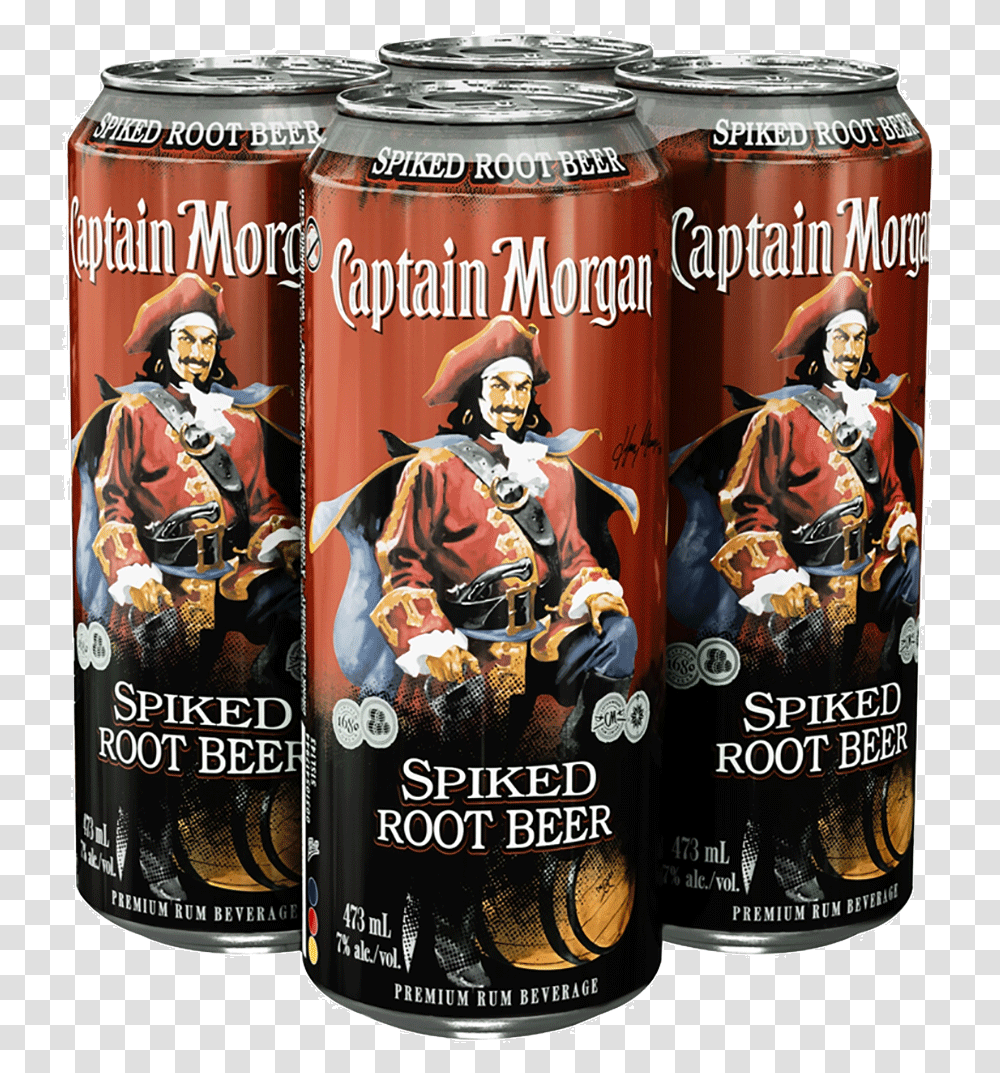Captain Morgan Spiked Root Beer 4 X 473 Ml Captain Morgan Root Beer, Person, Tin, Can, Aluminium Transparent Png