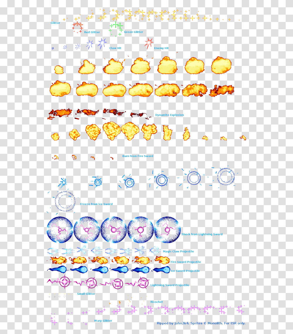 Captainclaw Effects Effects Sprite Sheet Transparent Png