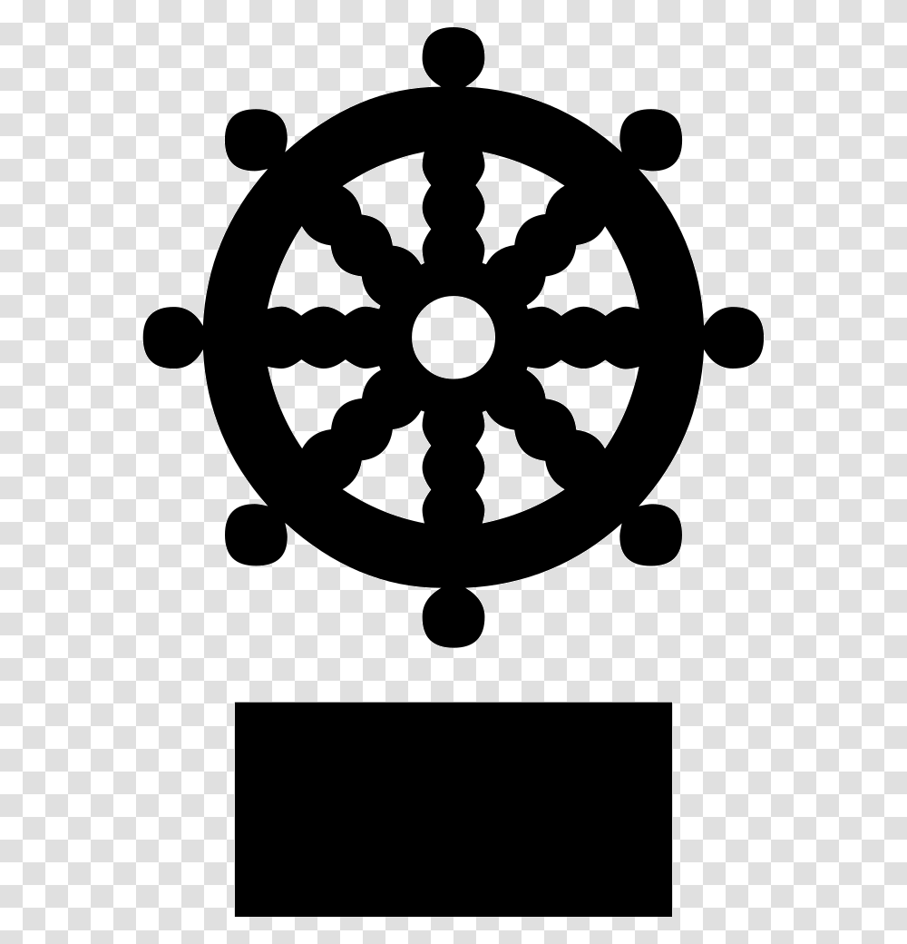 Captains Wheel Clipart Dharma Wheel Symbol For Buddhism, Stencil, Machine, Silhouette, Logo Transparent Png
